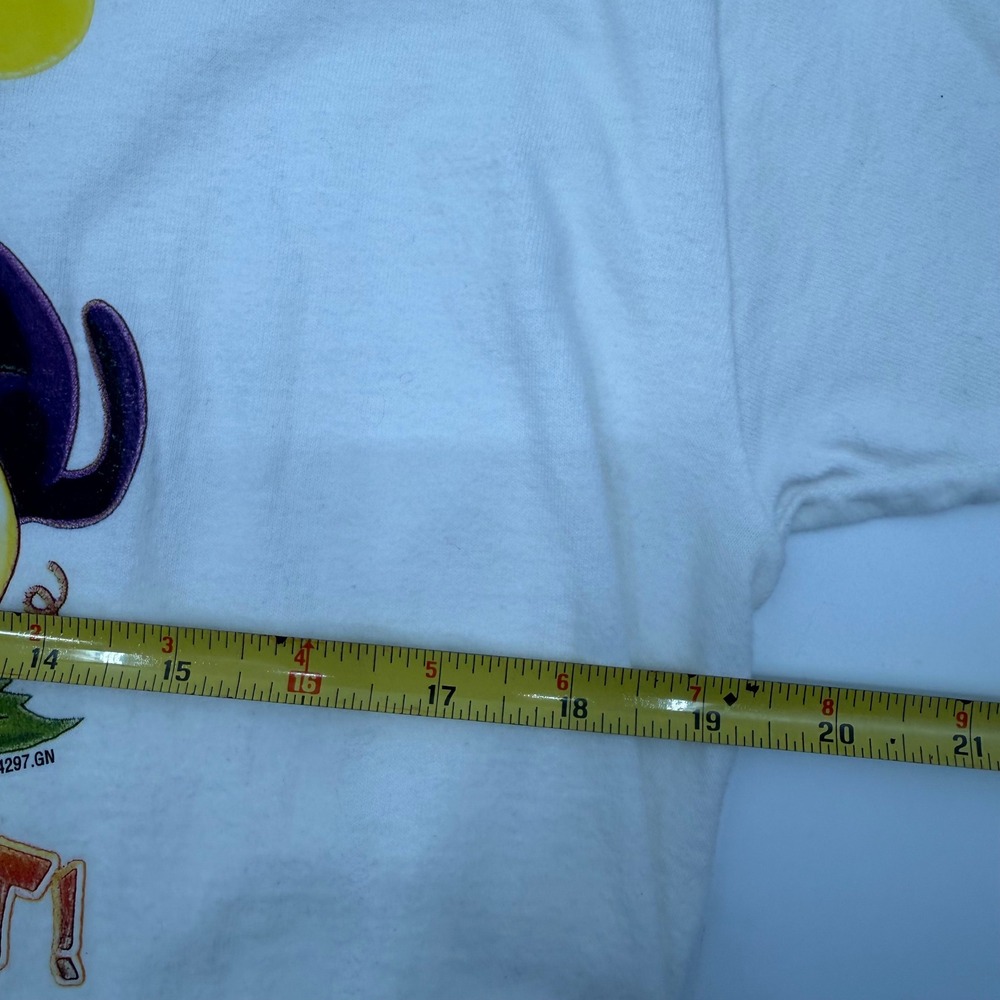 Fruit of the Loom Mens Large Shirt White Halloween Pumpkins Cat Trick or Treat - Picture 4 of 7